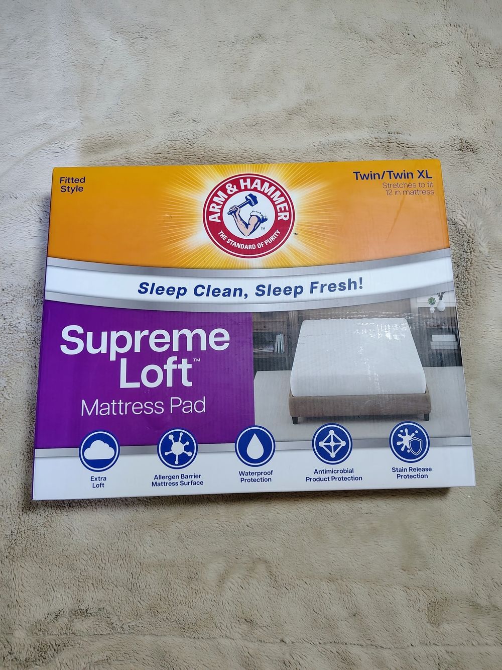 Supreme Loft Mattress Pad by Arm & Hammer - White Size Twin/Twin XL
